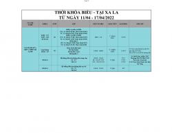 THÔNG BÁO LỊCH HỌC TỪ 11/04/2022 ĐẾN 17/04/2022
